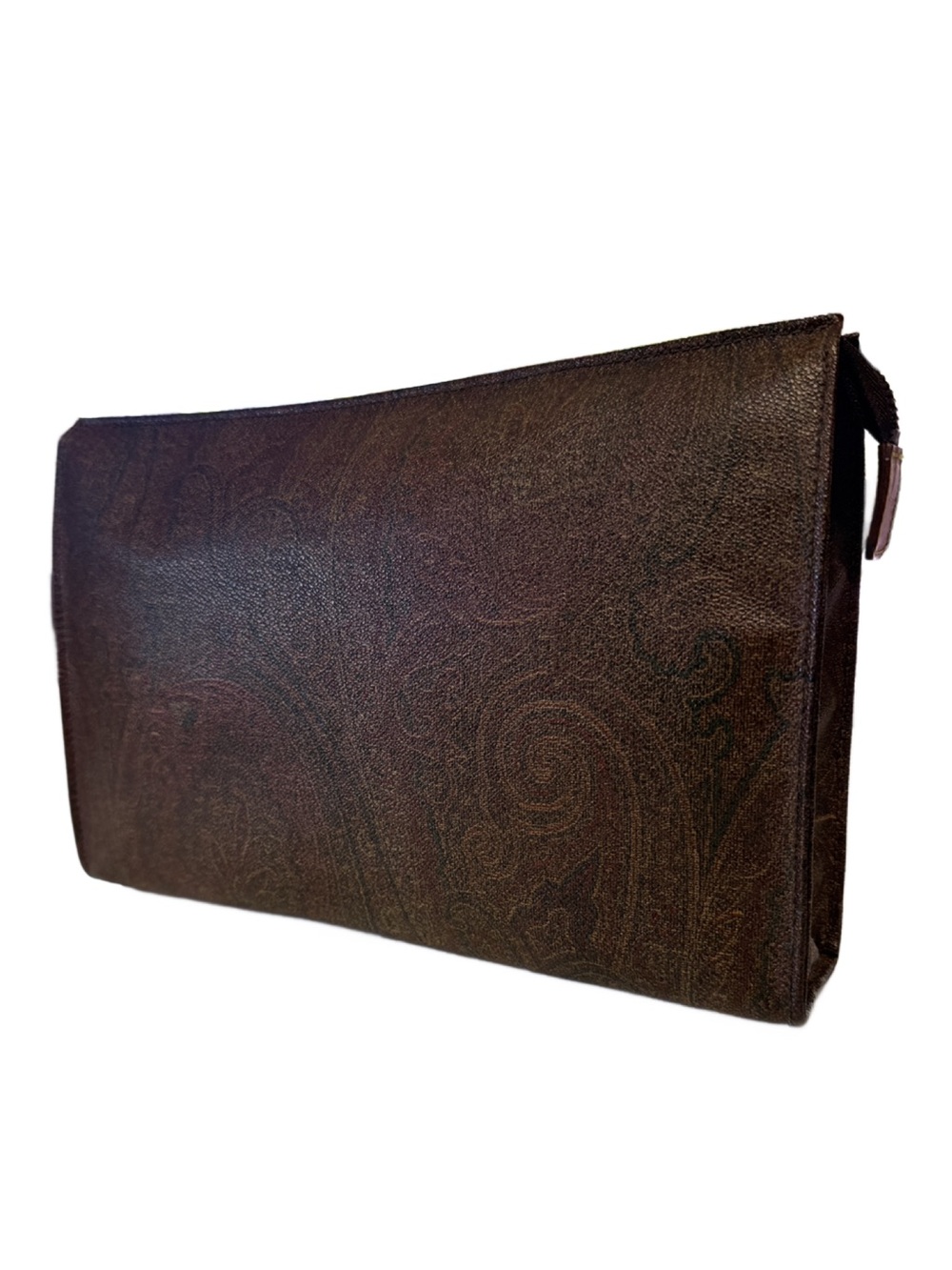 ETRO Milano Paisley Brown Leather Clutch Pouch